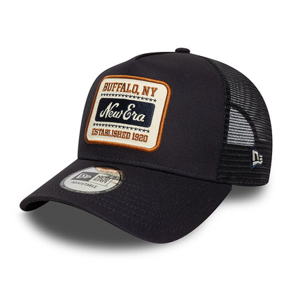 Gorra de camionero A-Frame con parche NE de New Era - Azul Marino