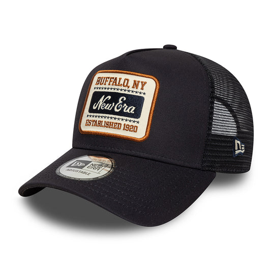 Gorra de camionero A-Frame con parche NE de New Era - Azul Marino