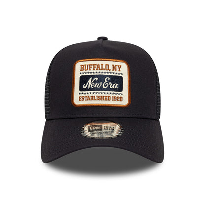 Gorra de camionero A-Frame con parche NE de New Era - Azul Marino