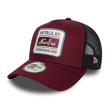 Gorra de camionero A-Frame con parche NE de New Era - Burdeos