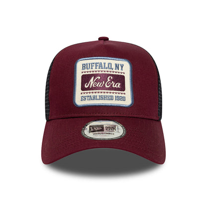 Gorra de camionero A-Frame con parche NE de New Era - Burdeos