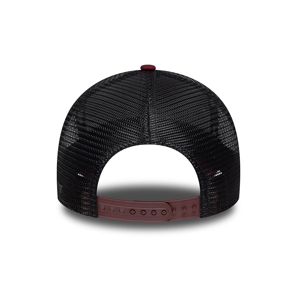 Gorra de camionero A-Frame con parche NE de New Era - Burdeos