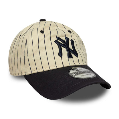 Gorra de béisbol 9TWENTY MLB Pinstripe New York Yankees de New Era - Crema-Azul Marino