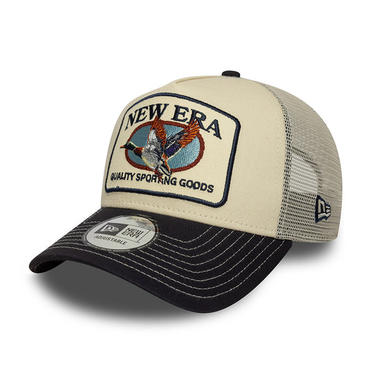 Gorra de camionero A-Frame Animal Patch Pato de New Era - Crema-Azul Marino