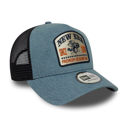 Gorra de camionero A-Frame NE Denim Patch de New Era - Azul Marino