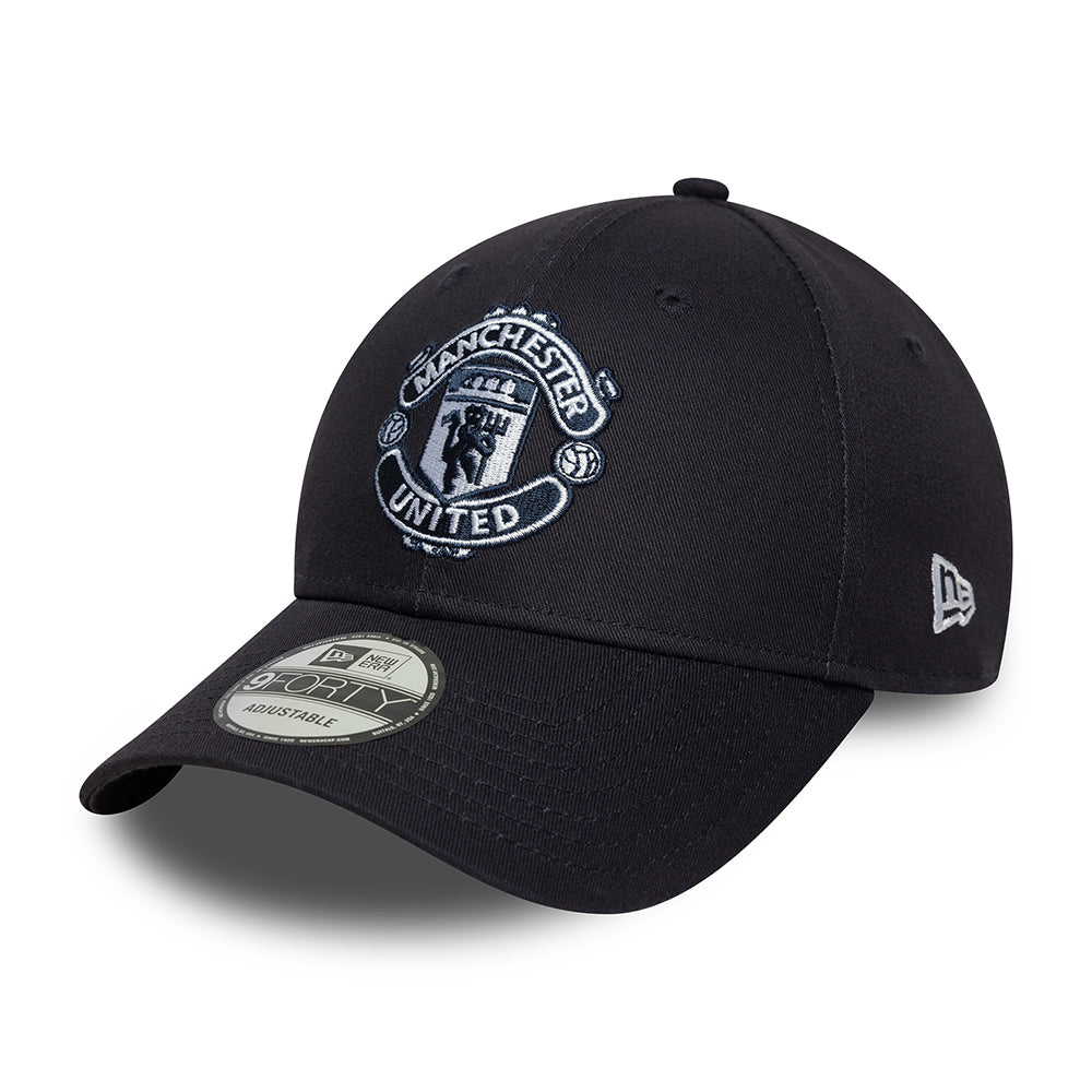 Gorra de béisbol 9FORTY de temporada Manchester United FC de New Era - Azul Marino sobre Azul Marino