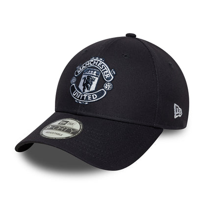 Gorra de béisbol 9FORTY de temporada Manchester United FC de New Era - Azul Marino sobre Azul Marino