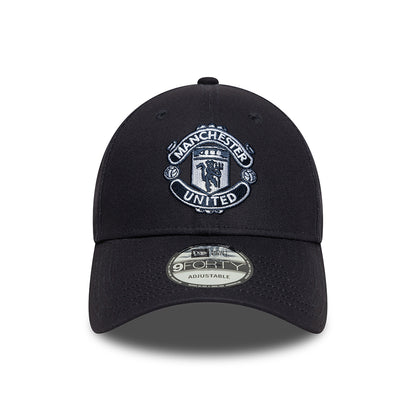Gorra de béisbol 9FORTY de temporada Manchester United FC de New Era - Azul Marino sobre Azul Marino
