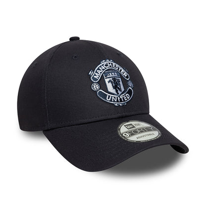 Gorra de béisbol 9FORTY de temporada Manchester United FC de New Era - Azul Marino sobre Azul Marino