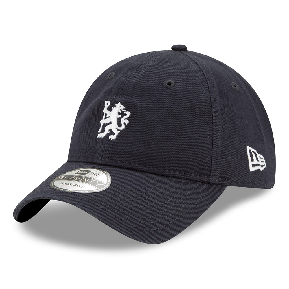 Gorra de béisbol 9TWENTY con cresta de león bordada Chelsea FC de New Era - Azul Marino-Blanco