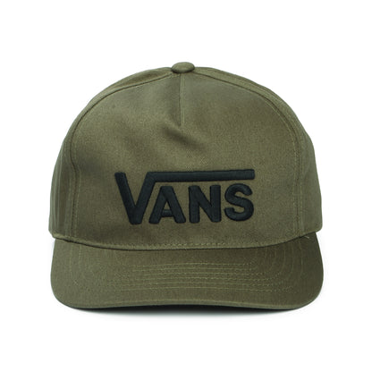 Gorra Snapback Drop V Logo visera curvada de Vans - Verde Oliva-Negro