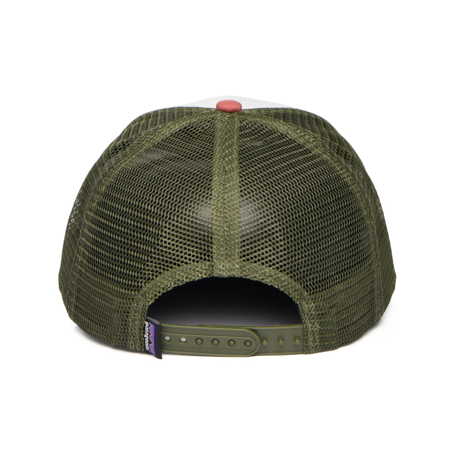 Gorra Trucker P-6 Logo LoPro de algodón orgánico de Patagonia - Blanco-Arcilla-	Verde Oliva
