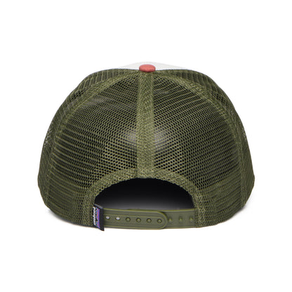 Gorra Trucker P-6 Logo LoPro de algodón orgánico de Patagonia - Blanco-Arcilla-	Verde Oliva