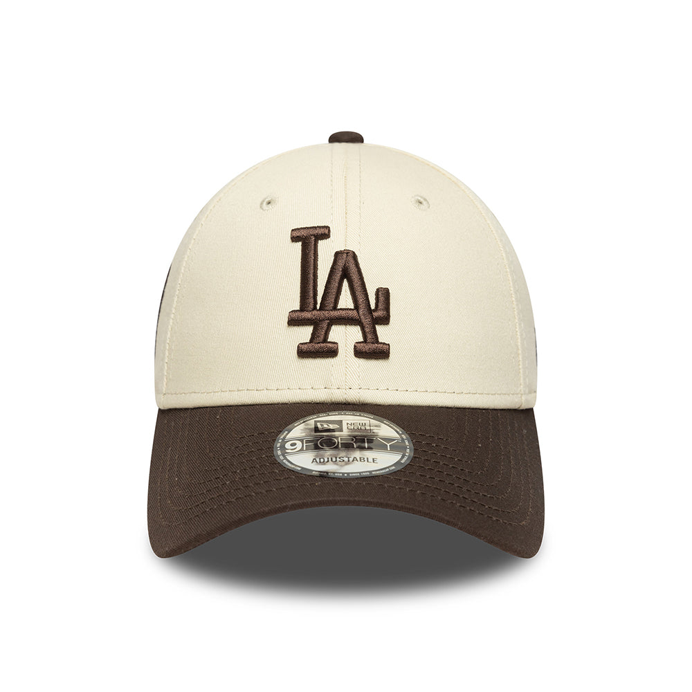 Gorra de béisbol 9FORTY MLB Side Patch L.A. Dodgers de New Era - Crema-Marrón