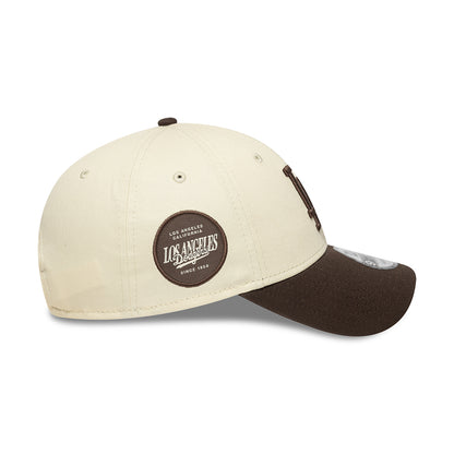 Gorra de béisbol 9FORTY MLB Side Patch L.A. Dodgers de New Era - Crema-Marrón