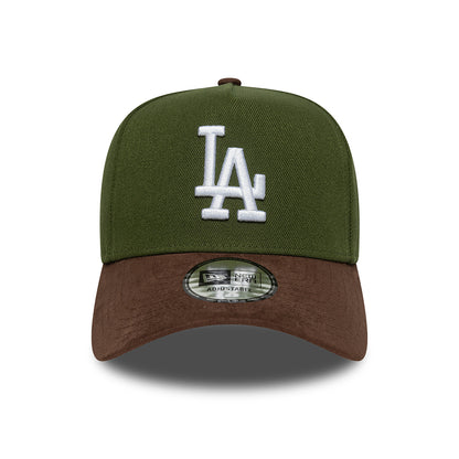 Gorra Snapback 9FORTY A-Frame MLB Suede Visor L.A. Dodgers de New Era - Musgo-Marrón