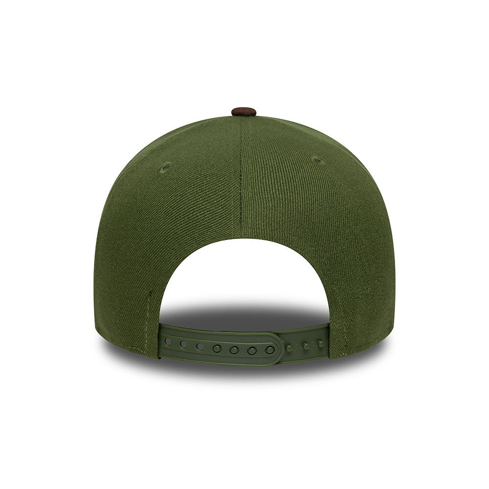 Gorra Snapback 9FORTY A-Frame MLB Suede Visor L.A. Dodgers de New Era - Musgo-Marrón