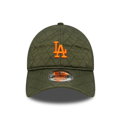 Gorra de béisbol 9TWENTY MLB Quilted L.A. Dodgers de New Era - Verde Musgo-Naranja