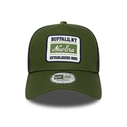 Gorra de camionero A-Frame con parche NE de New Era - Verde Musgo