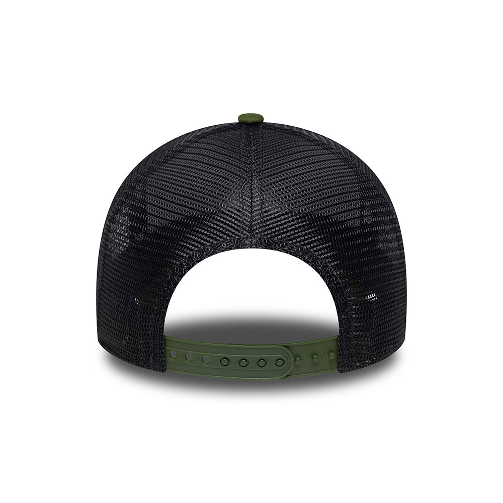 Gorra de camionero A-Frame con parche NE de New Era - Verde Musgo