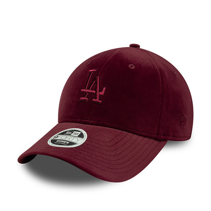 Gorra de béisbol 9FORTY MLB Velour Midi L.A. Dodgers para mujeres de New Era - Burdeos