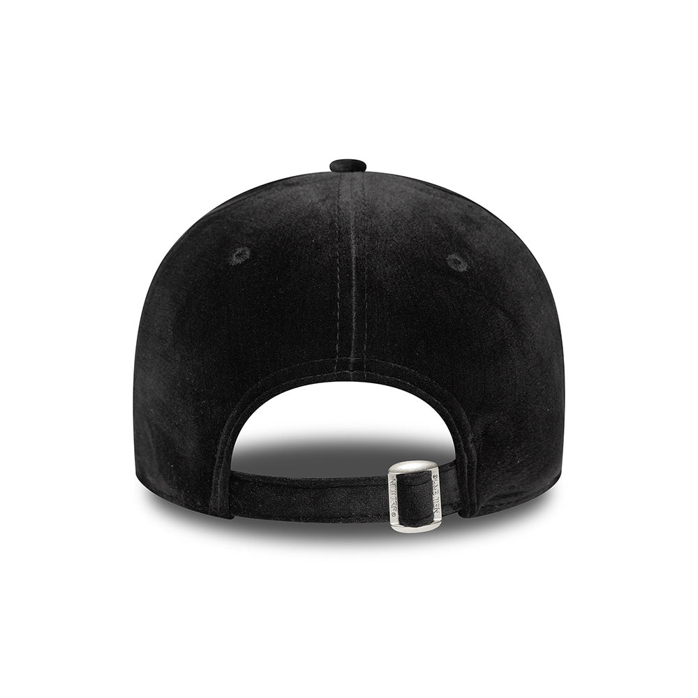 Gorra de béisbol 9FORTY MLB Velour Midi New York Yankees para mujeres de New Era - Negro sobre Negro