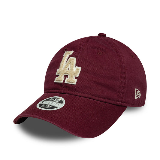 Gorra de béisbol mujeres 9TWENTY MLB Boucle L.A. Dodgers de New Era - Burdeos-Crema