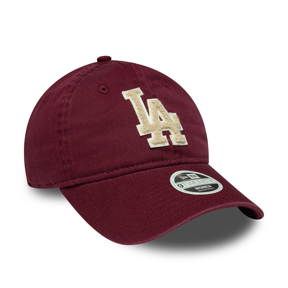 Gorra de béisbol mujeres 9TWENTY MLB Boucle L.A. Dodgers de New Era - Burdeos-Crema