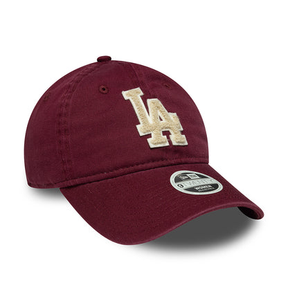 Gorra de béisbol mujeres 9TWENTY MLB Boucle L.A. Dodgers de New Era - Burdeos-Crema