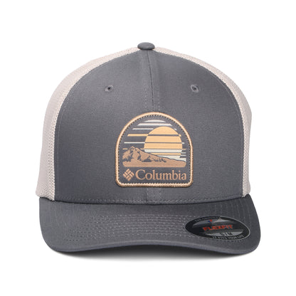 Gorra de camionero Peaceful Perspective Flexfit de Columbia - Gris Oscuro-Piedra