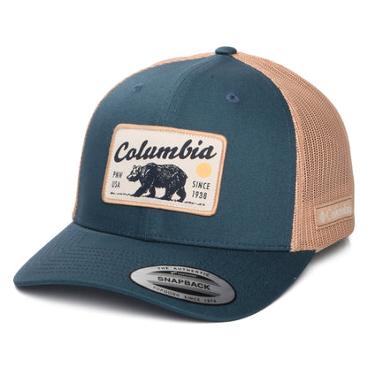 Gorra de camionero Pacific Northwest Bear Mesh de Columbia - Verde Azulado-Arena