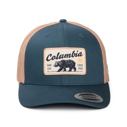 Gorra de camionero Pacific Northwest Bear Mesh de Columbia - Verde Azulado-Arena