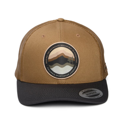 Gorra de camionero paisaje circular de malla de Columbia - Arena del Desierto-Antracita