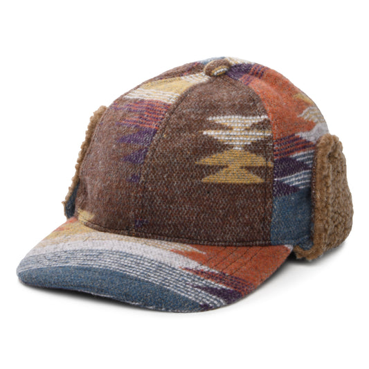 Gorra de béisbol Sapos estampado azteca con orejeras de Scala - Marrón-Multi