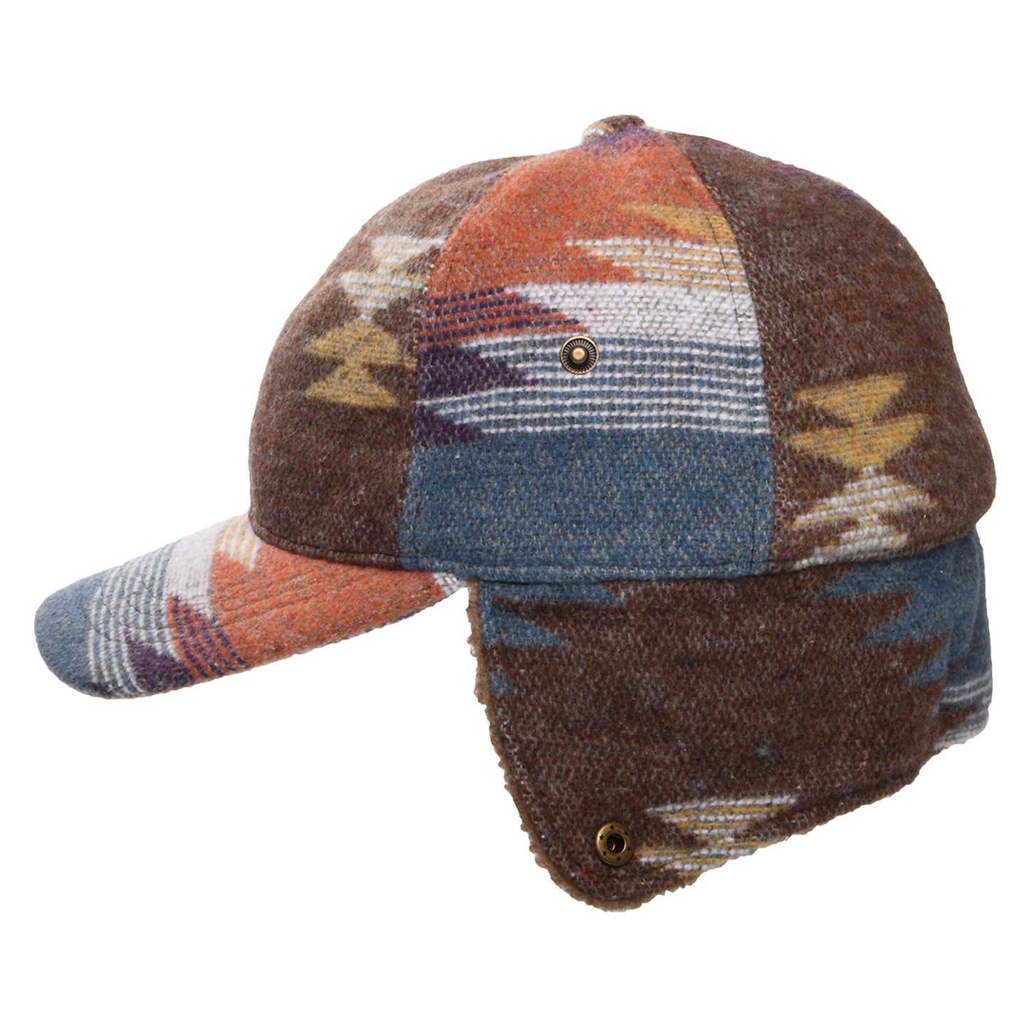 Gorra de béisbol Sapos estampado azteca con orejeras de Scala - Marrón-Multi