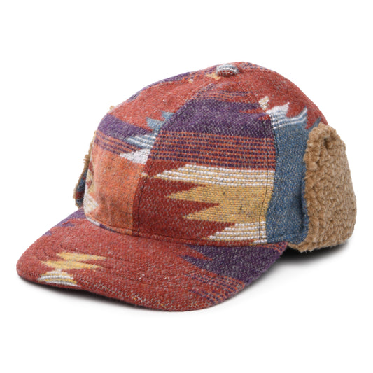 Gorra de béisbol Sapos estampado azteca con orejeras de Scala - Rojo Multi