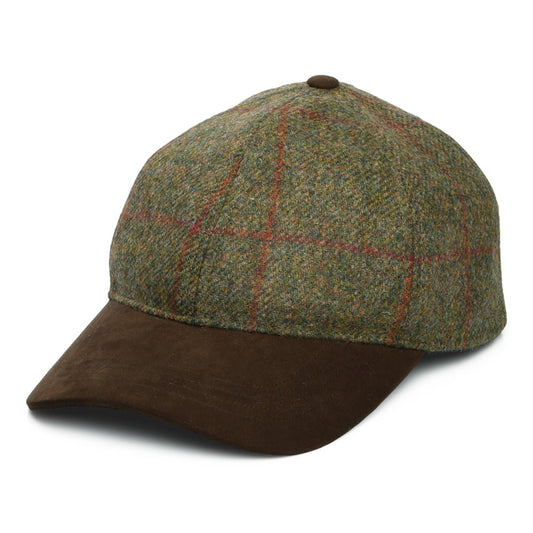 Gorra de béisbol Newbury resistente al agua de lana británica de Failsworth - Verde Oliva-Marrón