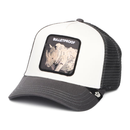 Gorra de camionero Bulletproof de Goorin - Blanco-Gris