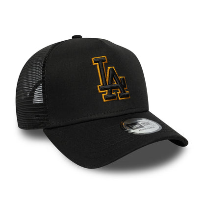 Gorra de camionero A-Frame MLB Outline L.A. Dodgers de New Era - Negro-Ocre