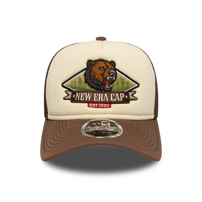 Gorra de camionero 9FORTY M-Crown A-Frame - NE Graphic de New Era - Crema-Chocolate