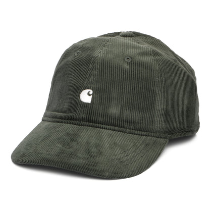 Gorra de béisbol Harlem de pana de Carhartt WIP - Oliva Oscuro-Blanco
