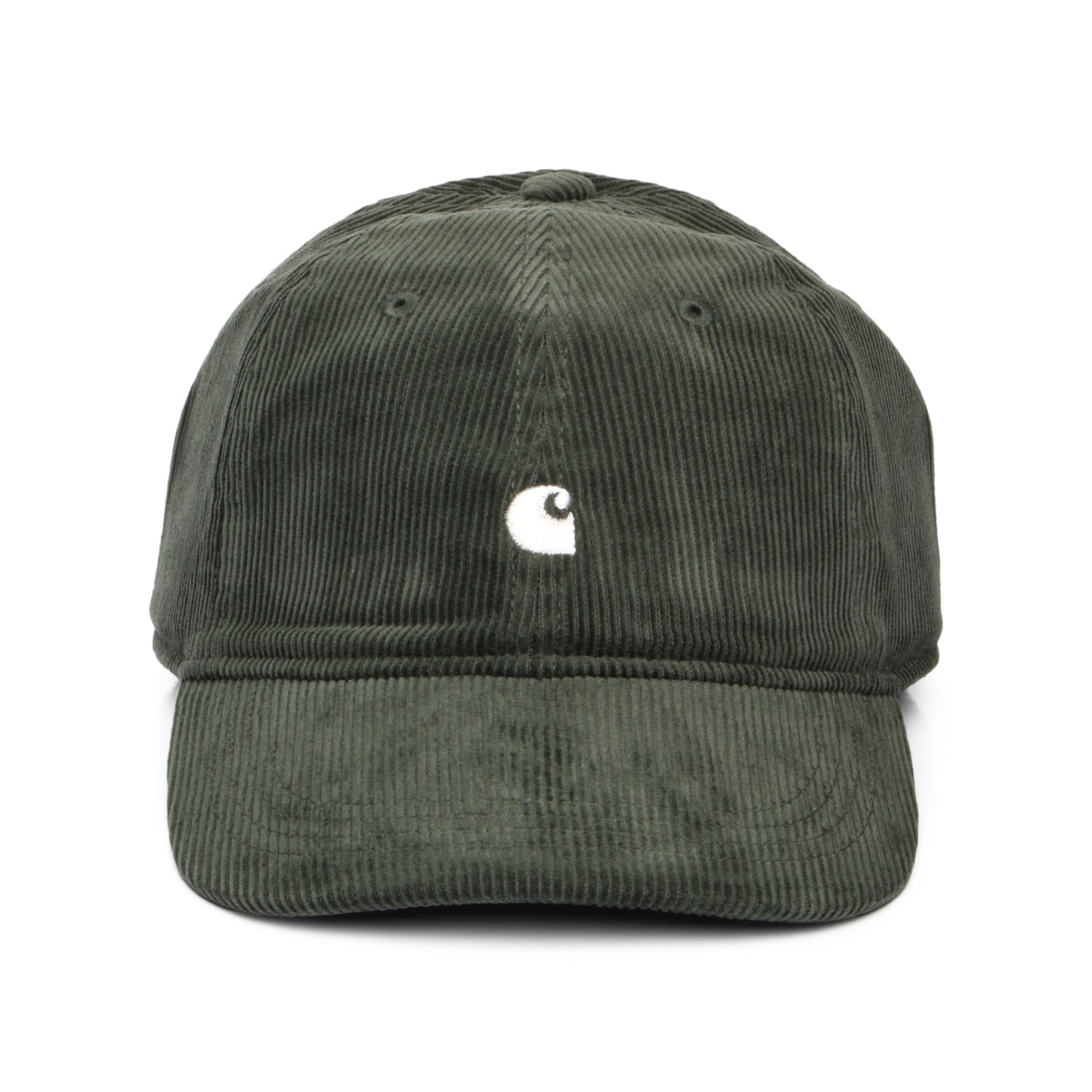 Gorra de béisbol Harlem de pana de Carhartt WIP - Oliva Oscuro-Blanco