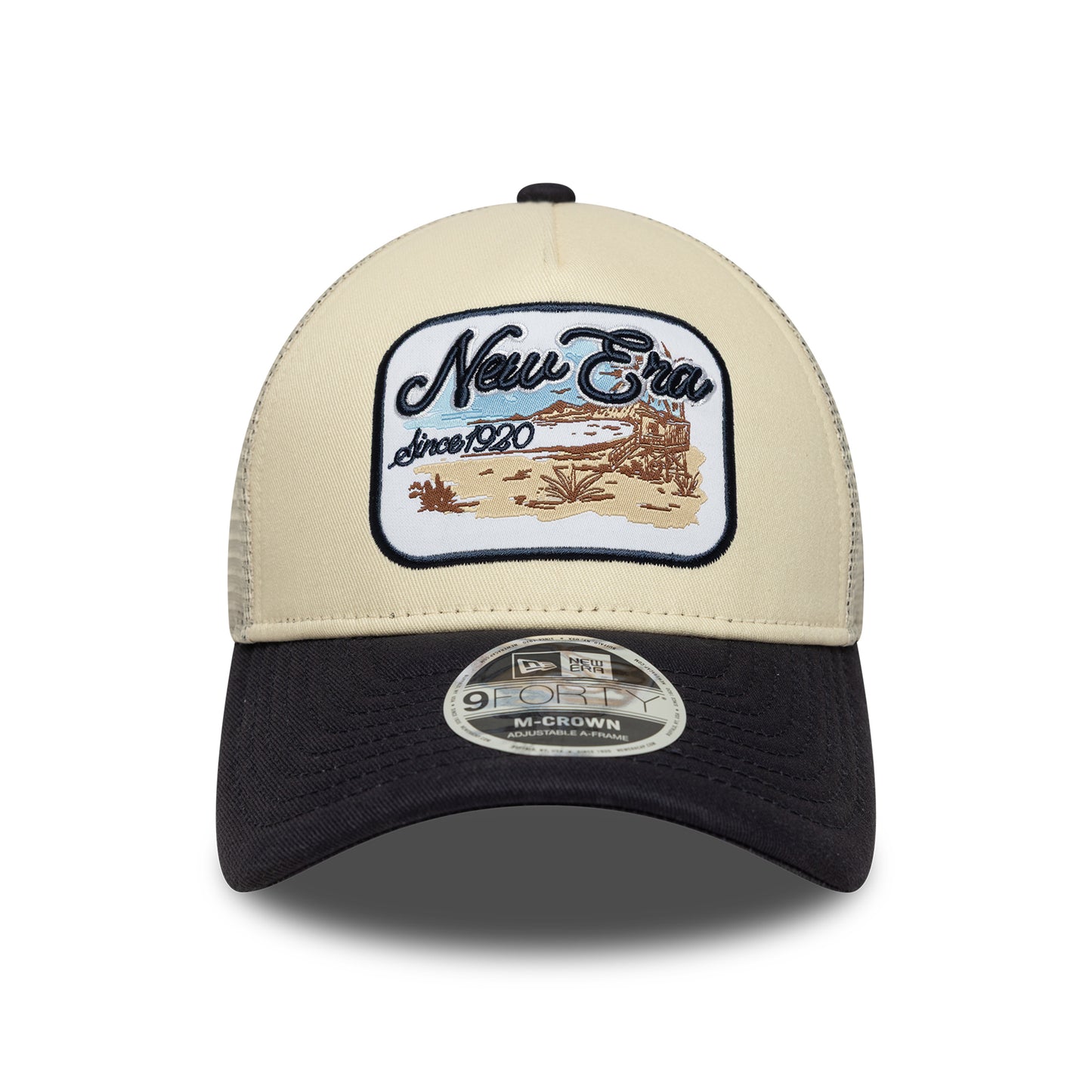 Gorra de camionero 9FORTY M-Crown A-Frame de New Era - Crema-Azul Marino