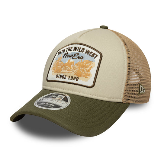 Gorra de camionero 9FORTY M-Crown A-Frame de New Era - Piedra-Oliva