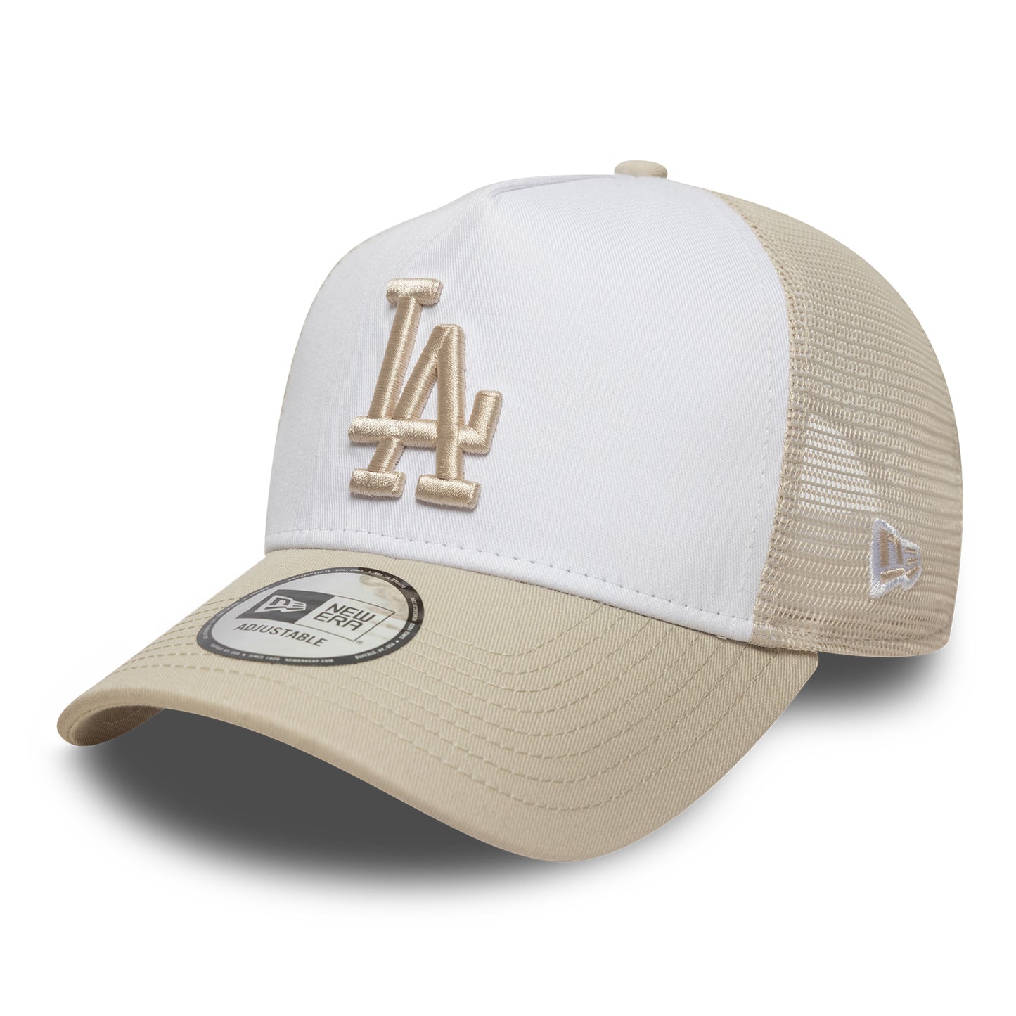 Gorra de camionero A-Frame MLB League Essential L.A. Dodgers de New Era - Piedra-Blanco