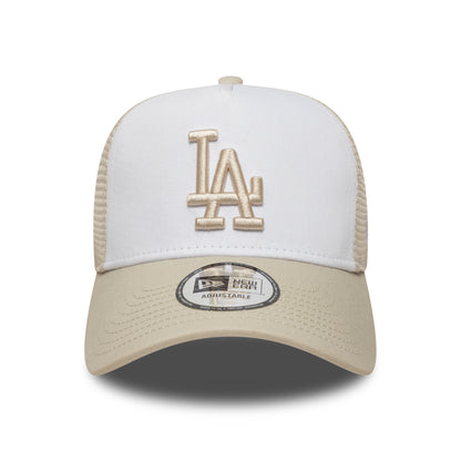 Gorra de camionero A-Frame MLB League Essential L.A. Dodgers de New Era - Piedra-Blanco