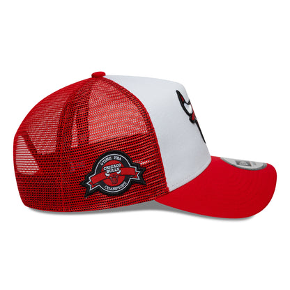 Gorra de camionero A-Frame NBA Side Patch Chicago Bulls de New Era - Rojo-Blanco