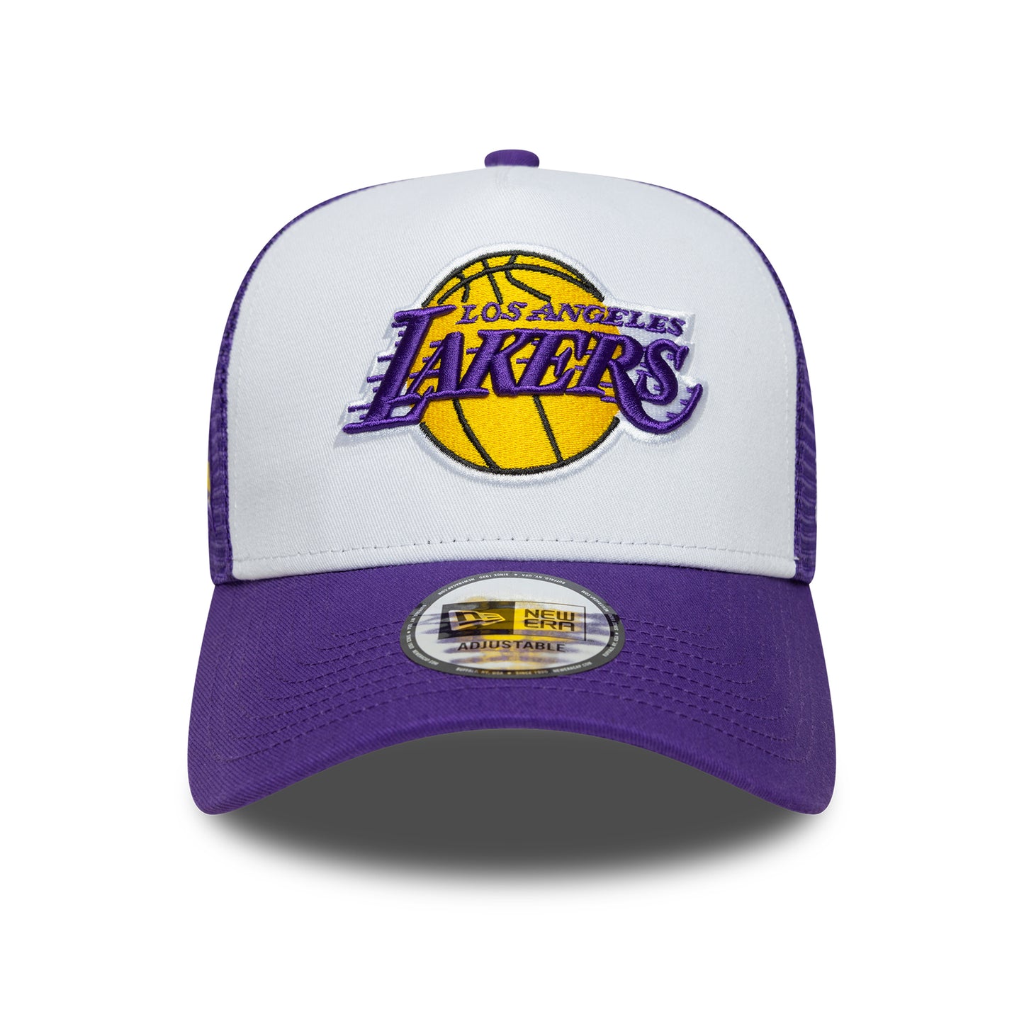 Gorra de camionero A-Frame NBA Side Patch L.A. Lakers de New Era - Morado-Blanco