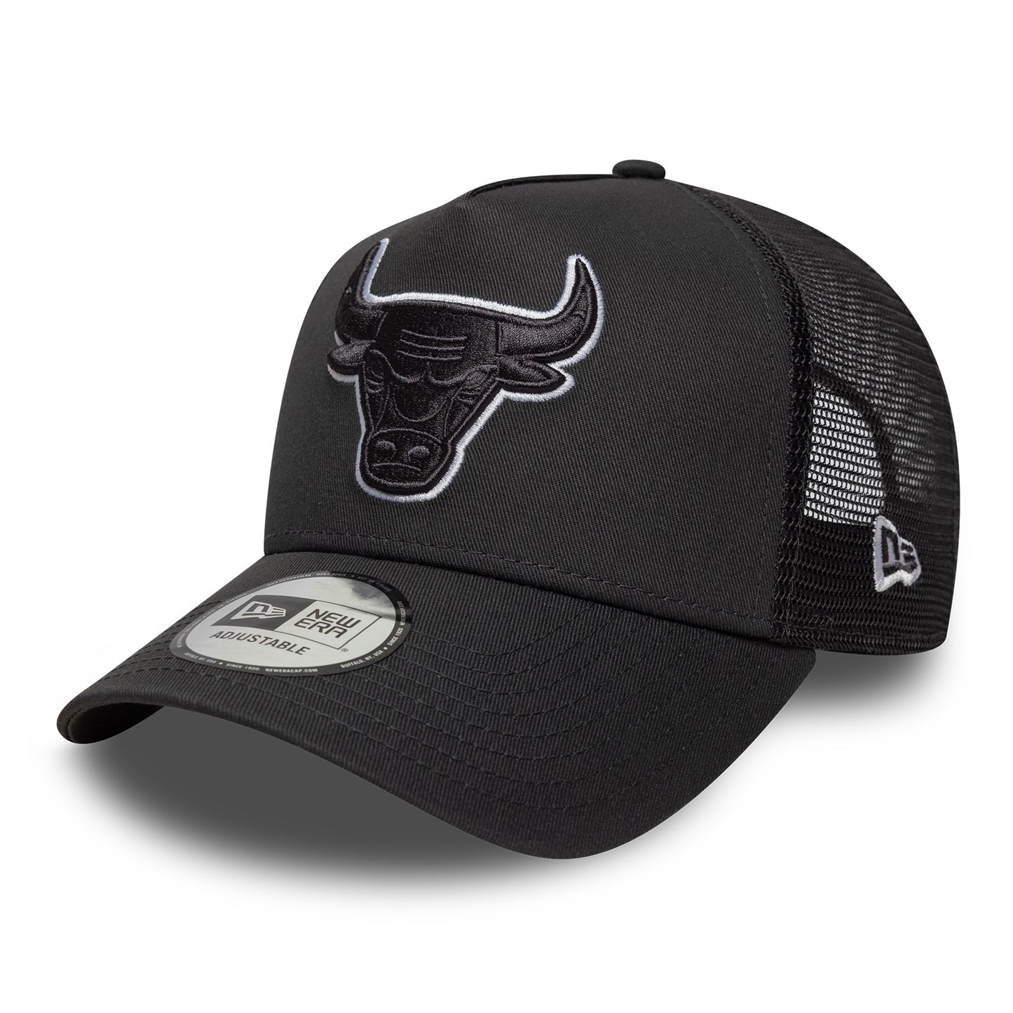 Gorra de camionero A-Frame NBA Outline Chicago Bulls de New Era - Gris Oscuro-Blanco
