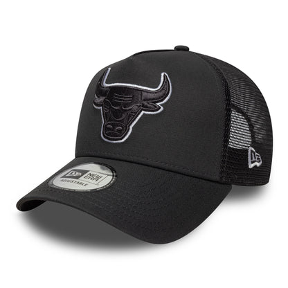 Gorra de camionero A-Frame NBA Outline Chicago Bulls de New Era - Gris Oscuro-Blanco